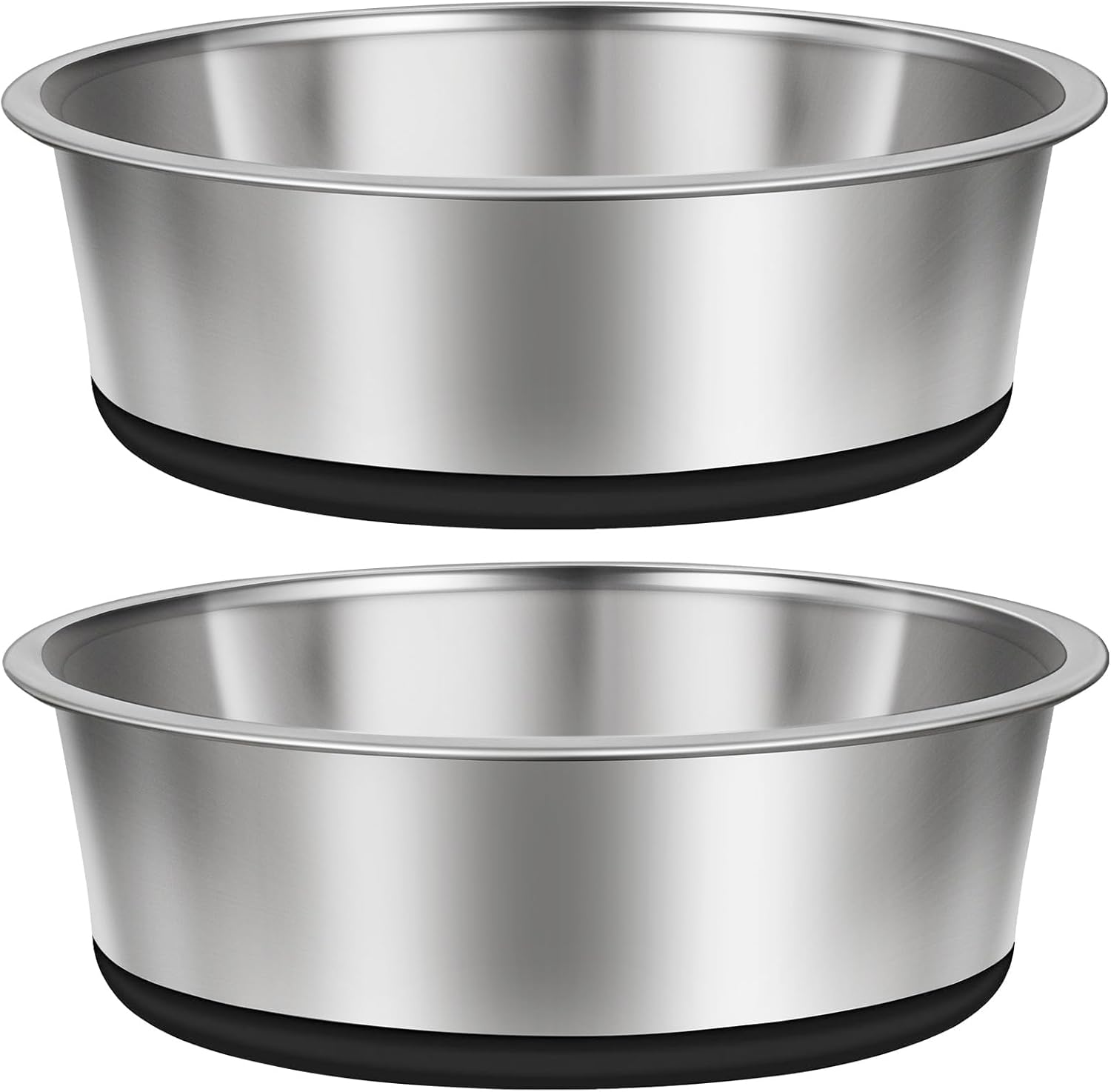 Taglory Pet Feeding and Drinking Bowls 2 Cup Stainless Steel Dog Bowls Set of 2, Extra Thick Metal Dog Bowl for Cats and Puppies, 17oz, Black