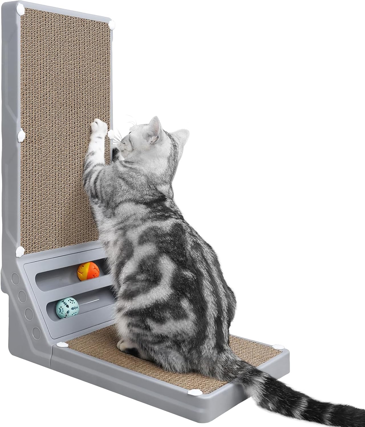 Taglory Cat Scratching Pads 3-in-1 Cat Scratcher, Durable Multi-Function Cat Scratching Post with Interactive Toys, Saves Furniture, Interactive Play & Space-Saving Design