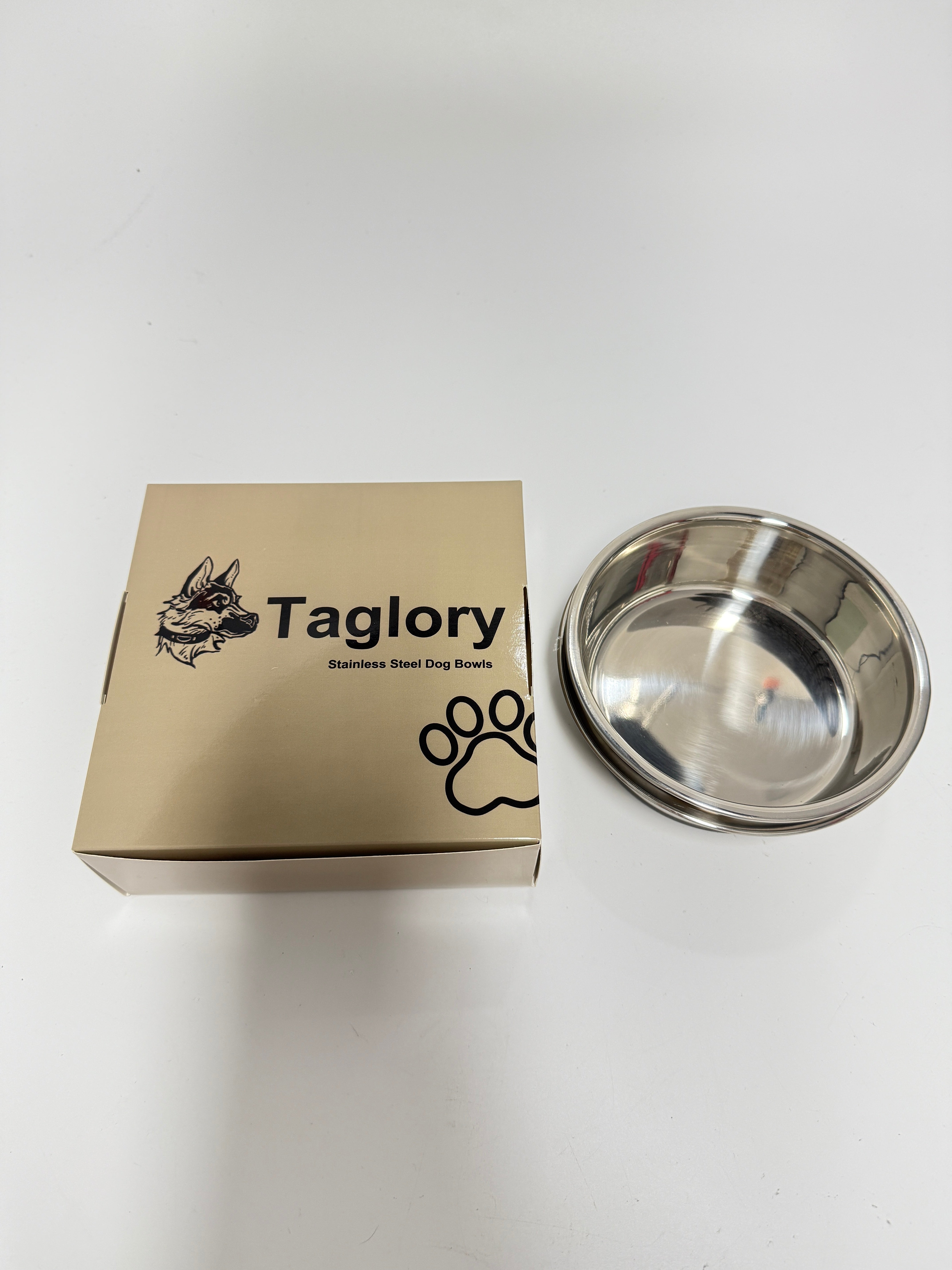 Taglory Pet Feeding and Drinking Bowls 2 Cup Stainless Steel Dog Bowls Set of 2, Extra Thick Metal Dog Bowl for Cats and Puppies, 17oz, Black