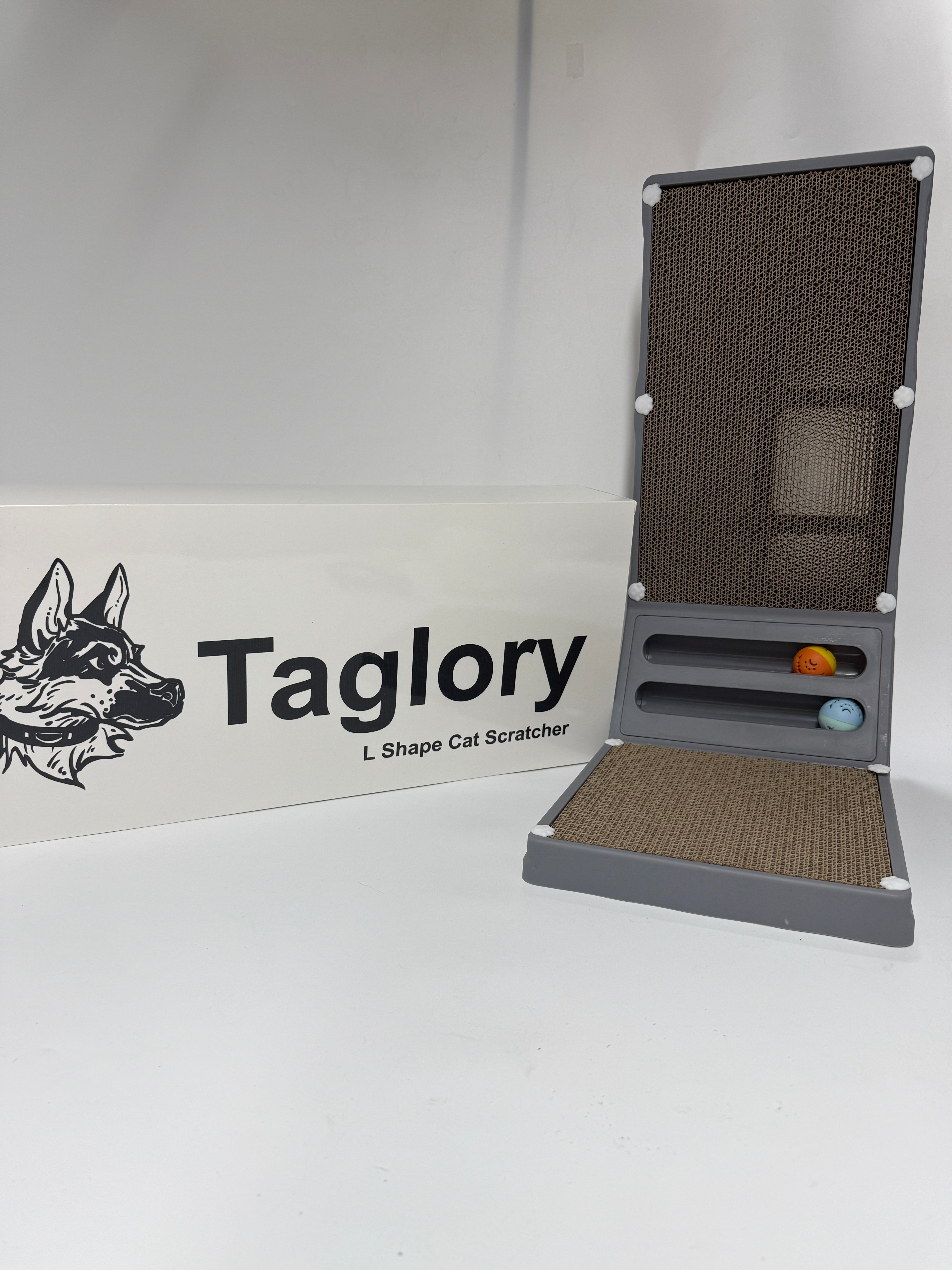 Taglory Cat Scratching Pads 3-in-1 Cat Scratcher, Durable Multi-Function Cat Scratching Post with Interactive Toys, Saves Furniture, Interactive Play & Space-Saving Design