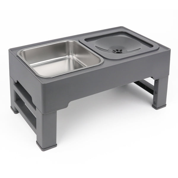 Elevated Stainless Steel Dog Bowl Stand With 3 Heights Adjustable