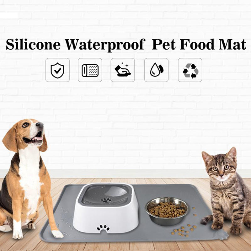 Dog Bowl Mat Non Slip Silicone Dog Cat Mat for Food and Water