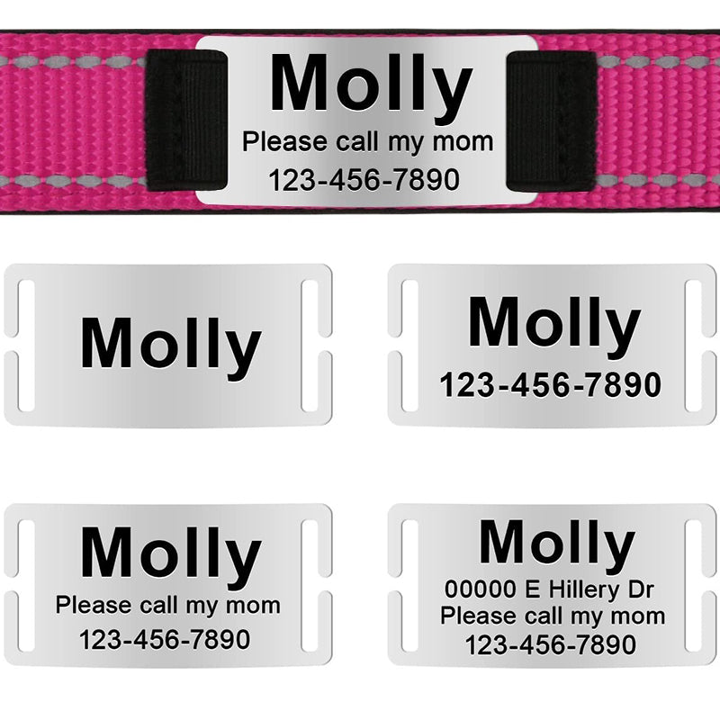 Custom Reflective Dog Collar with Name Plate