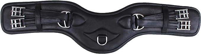 TAGLORY Black Padded Leather Comfort Contoured Dressage Girths of leather