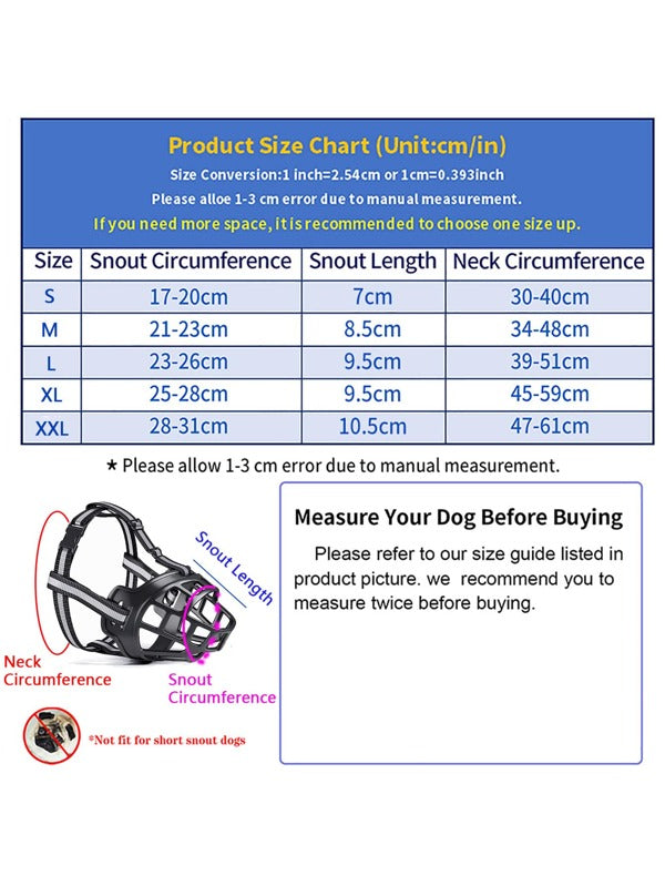 Taglory Adjustable Dog Muzzle Chewing Mask Breathable Dog Mouth Muzzle